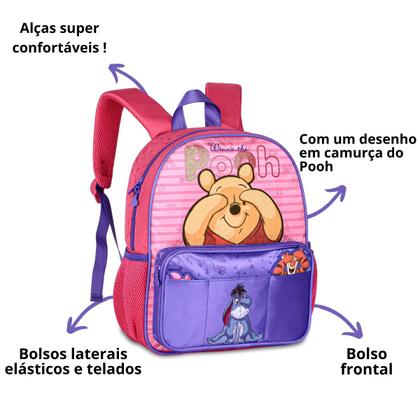 Imagem de Kit Mochila De Costas Ursinho Pooh E Lancheira Térmica Escolar Infantil Creche Passeio Licenciada Disney Winnie Clio