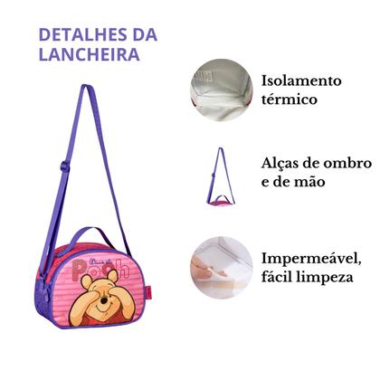 Imagem de Kit Mochila De Costas Ursinho Pooh E Lancheira Térmica Escolar Infantil Creche Passeio Licenciada Disney Winnie Clio