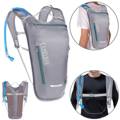 Imagem de Kit Mochila de Hidratacao 2l Camelbak Classic+ Bussola Tour Dobravel + Pederneira Flint Guepardo