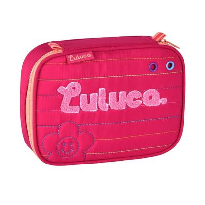 Imagem de Kit Mochila De Rodas Luluca Com Estojo Box Escolar - Rosa