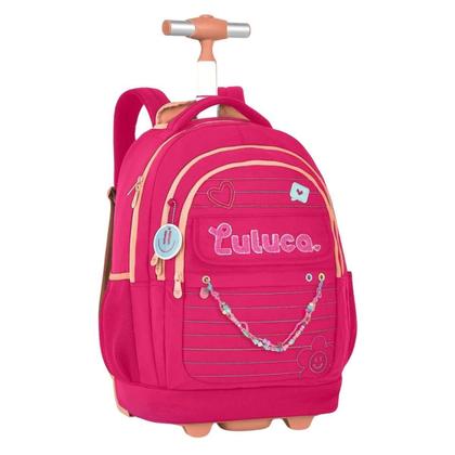 Imagem de Kit Mochila De Rodas Luluca Com Estojo Box Escolar - Rosa
