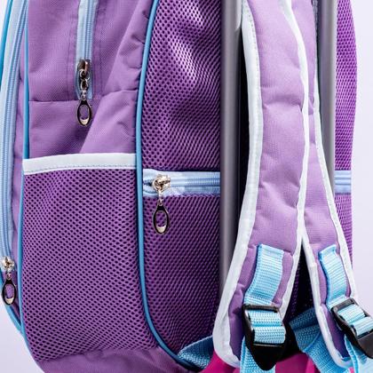 Imagem de Kit Mochila de Rodinha Escolar Sereia Infantil Feminino + Lancheira Transversal + Estojo Duplo Menina Cristal