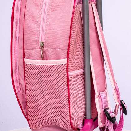 Imagem de Kit Mochila de Rodinha Escolar Unicórnio Princesa Infantil Feminino + Lancheira Transversal + Estojo Duplo Menina Cristal