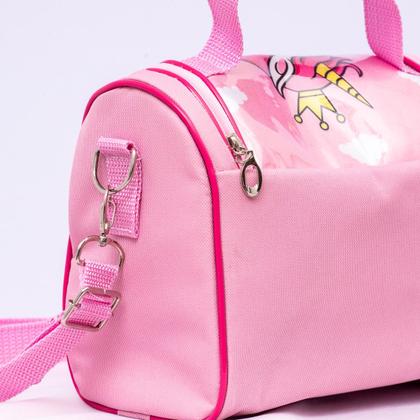 Imagem de Kit Mochila de Rodinha Escolar Unicórnio Princesa Infantil Feminino + Lancheira Transversal + Estojo Duplo Menina Cristal