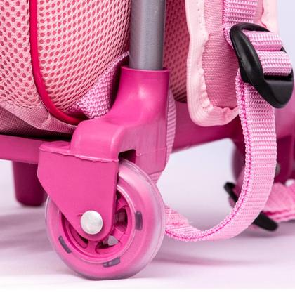 Imagem de Kit Mochila de Rodinha Escolar Unicórnio Princesa Infantil Feminino + Lancheira Transversal + Estojo Duplo Menina Cristal