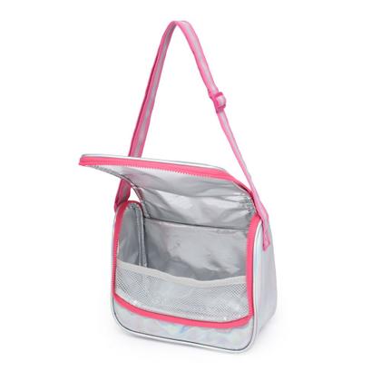 Imagem de Kit Mochila De Rodinha Juvenil Holográfica Lancheira Estojo Organizado Resistente