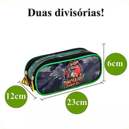 Imagem de Kit Mochila De Rodinha, Lancheira E Estojo Do Dinossauro