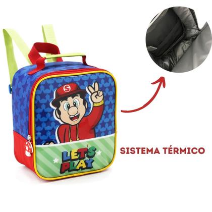 Imagem de Kit Mochila de Rodinha, Lancheira e Estojo do Mario