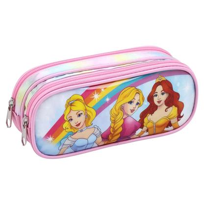 Imagem de Kit Mochila De Rodinha Lancheira E Estojo Escolar Infantil Feminina Menina Princesa Rosa