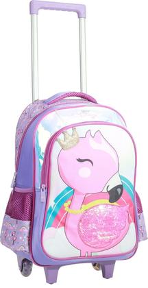 Imagem de Kit Mochila de Rodinha Lancheira e Estojo Flamingo Yepp MIF5329