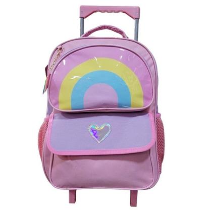Imagem de Kit Mochila de Rodinha Lancheira Estojo Rainbow Yins YS42178