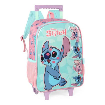 Imagem de Kit Mochila De Rodinhas Escolar Lancheira Disney Stitch Lilo