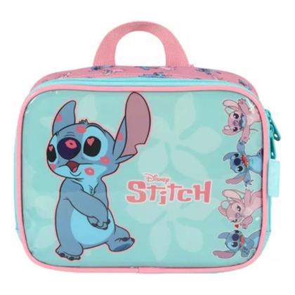 Imagem de Kit Mochila De Rodinhas Escolar Lancheira Disney Stitch Lilo