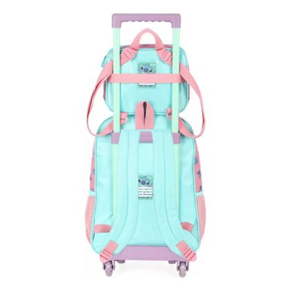 Imagem de Kit Mochila De Rodinhas Escolar Lancheira Disney Stitch Lilo