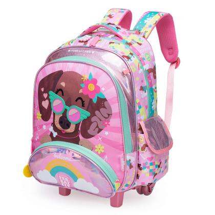 Imagem de Kit Mochila De Rodinhas Lancheira Estojo Feminino Infantil