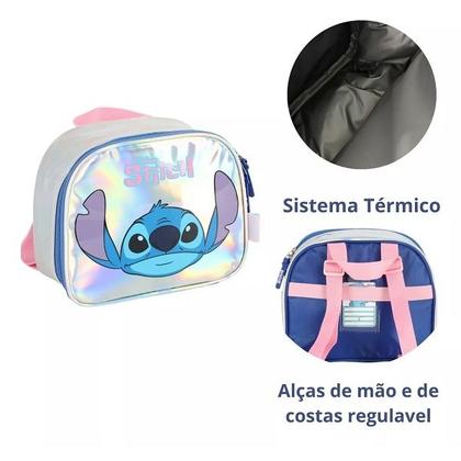 Imagem de Kit Mochila de Rodinhas + Lancheira STITCH Holografica Luxcel