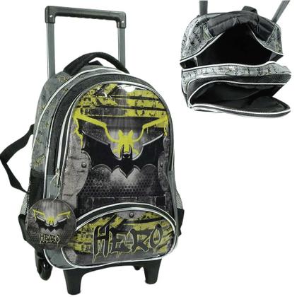 Imagem de Kit Mochila de Rodinhas + Lancheira Térmica + Estojo Morcego Hero DENLEX
