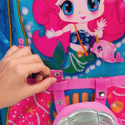Imagem de Kit Mochila de Rodinhas Lancheira Térmica Sestini Anime Infantil Escolar Menina Sereia