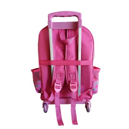 Imagem de Kit mochila de rodinhas LOL Surprise infantil escolar meninas rosa baguete