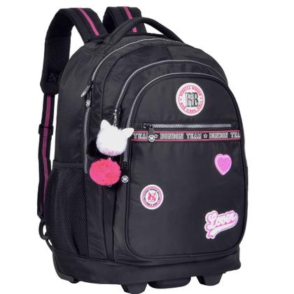 Imagem de Kit Mochila de Rodinhas Oficial REBECCA BONBON RB24008 Preto