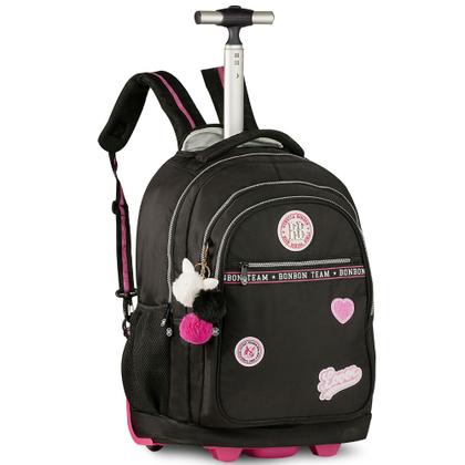 Imagem de Kit Mochila de Rodinhas Oficial REBECCA BONBON RB24008 Preto