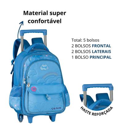 Imagem de Kit Mochila De Rodinhas Sweet Queen Com Lancheira Para Manter Alimentos Frescos e Estojo Duplo Escola Passeio Clio