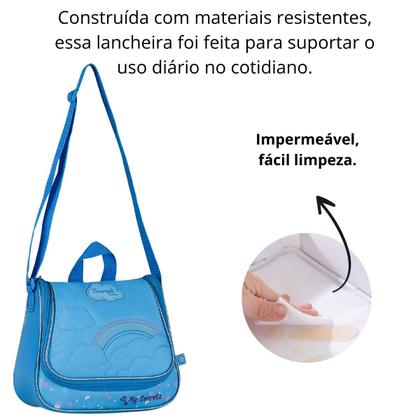 Imagem de Kit Mochila De Rodinhas Sweet Queen Com Lancheira Para Manter Alimentos Frescos e Estojo Duplo Escola Passeio Clio