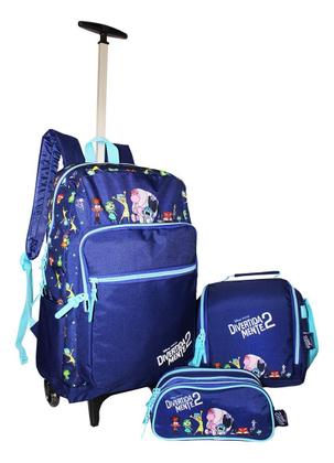 Imagem de Kit Mochila Divertidamente Rodinhas Infantil Escolar Lanch