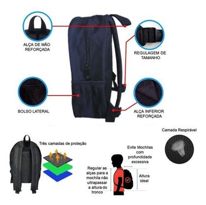 Imagem de Kit Mochila E Estojo Avulso Escolar Feminino Fundo Azul Stitch Alienígena Fofa Volta Às Aulas