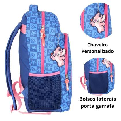 Imagem de Kit Mochila e Estojo Escolar Juvenil Lilo Stitch