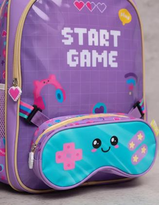 Imagem de Kit Mochila e Estojo Removível Start Gamer Meninas Infantil