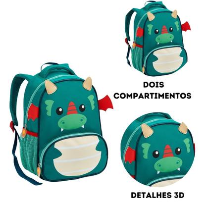 Imagem de Kit Mochila e Lancheira Infantil Animais Zoo Clio Pets Creche