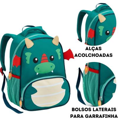 Imagem de Kit Mochila e Lancheira Infantil Animais Zoo Clio Pets Creche