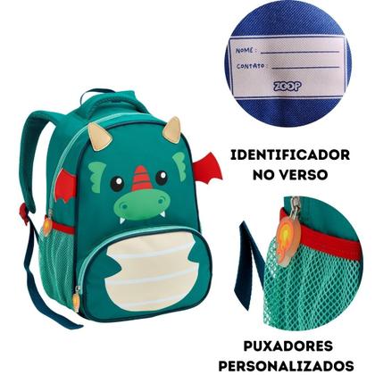 Imagem de Kit Mochila e Lancheira Infantil Animais Zoo Clio Pets Creche