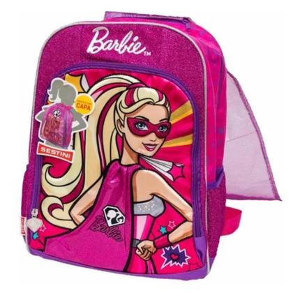 Kit Mochila Escolar Barbie Com Capa Costas Tam G Estojo - Sestini Imagem de Kit Mochila Escolar Barbie Com Capa Costas Tam G Estojo