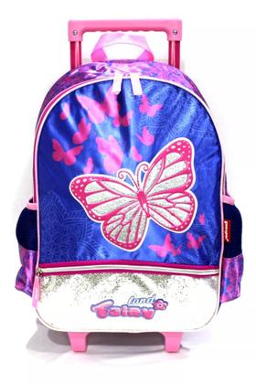 Imagem de Kit Mochila Escolar Borboleta Land Fairy Rodinhas G Meninas