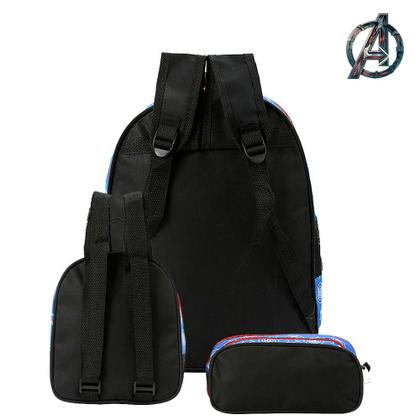 Imagem de Kit Mochila Escolar Capitão América Avengers De Costas