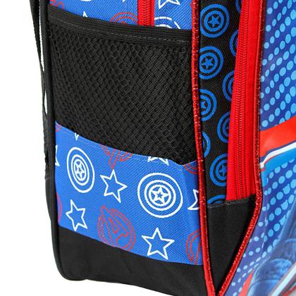 Imagem de Kit Mochila Escolar Capitão América Avengers De Costas