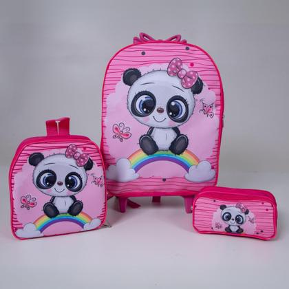 Imagem de Kit mochila escolar carrinho Panda Baby