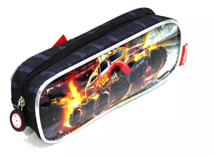 Imagem de Kit Mochila Escolar Carro Caminhonete Turbo Racer Rodinha G
