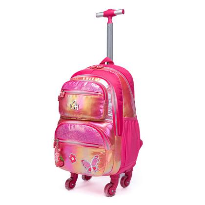 Imagem de Kit Mochila Escolar Com Estojo Lancheira Rosa Resistente