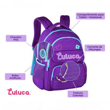 Imagem de Kit Mochila Escolar De Costas Luluca Infantil