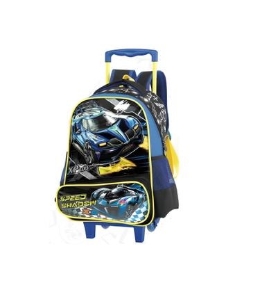 Imagem de Kit Mochila Escolar De Rodinha Menino Carro Speed Com Lancheira