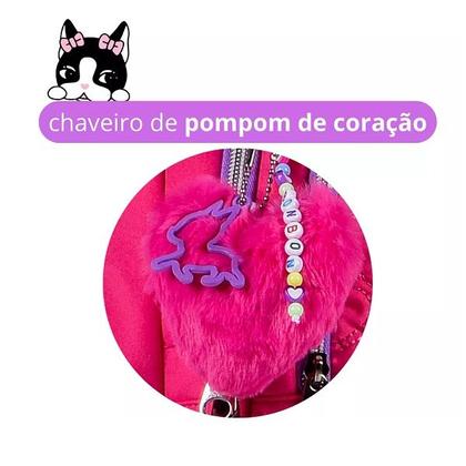 Imagem de Kit Mochila Escolar de Rodinhas Rebecca Bonbon Lancheira e Estojo RB24543 Rosa
