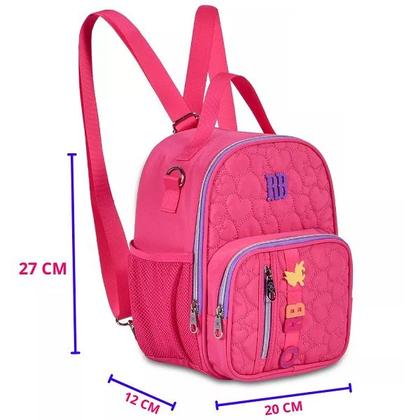 Imagem de Kit Mochila Escolar de Rodinhas Rebecca Bonbon Lancheira e Estojo RB24543 Rosa