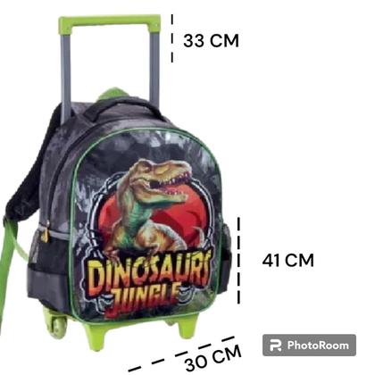 Imagem de Kit Mochila Escolar Dinossauro Jungle Park Rodinha Menino