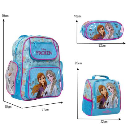 Imagem de Kit Mochila Escolar Feminina Frozen Com Lancheira Térmica