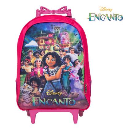 Imagem de Kit Mochila Escolar Feminina Infantil de Rodinhas Encanto