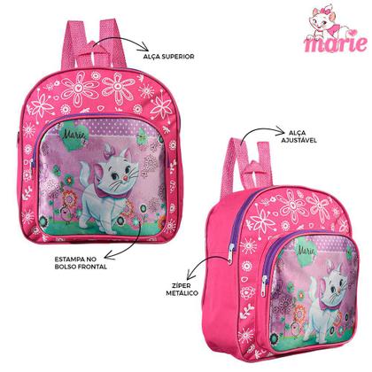 Kit Mochila Escolar Gata Marie Infantil Meninas Costa - TOYS 2U Imagem de Kit Mochila Escolar Gata Marie Infantil Meninas Costa