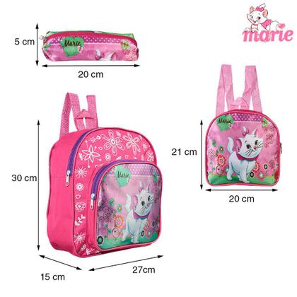 Kit Mochila Escolar Gata Marie Infantil Meninas Costa - TOYS 2U Imagem de Kit Mochila Escolar Gata Marie Infantil Meninas Costa